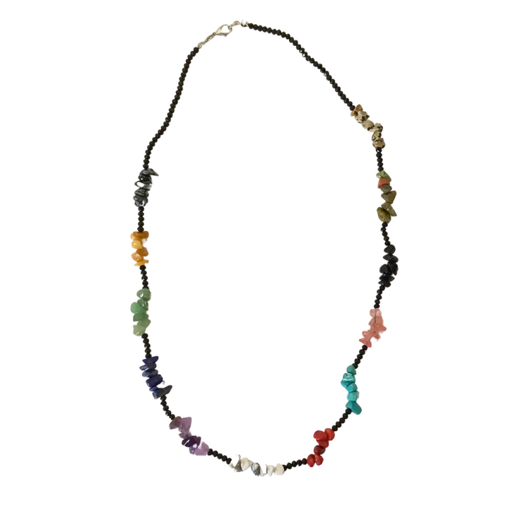 Handmade natural stoned with rose quartz, amethyst, howlite, lapis lazuli, aventurine, black jesperve, unachite, turquoise, red quartz, smoky quartz and agate long necklace.