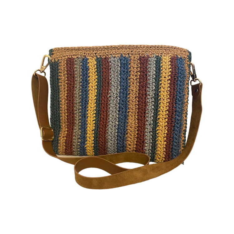 Hand crafted and crocheted wicker authentic bag.