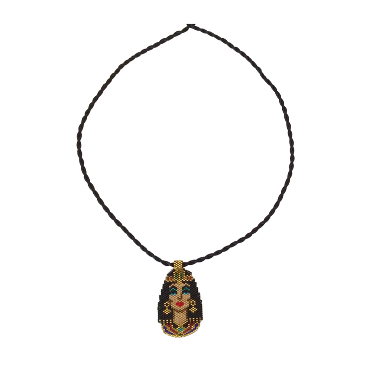 Handmade genuine stoned miyuki beads cleopatra necklace.